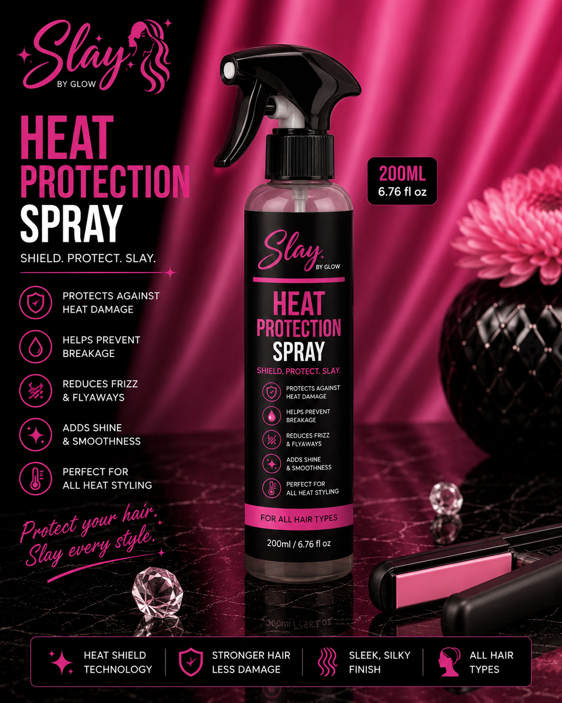 Slay By Glow Heat Protection Spray 200ml