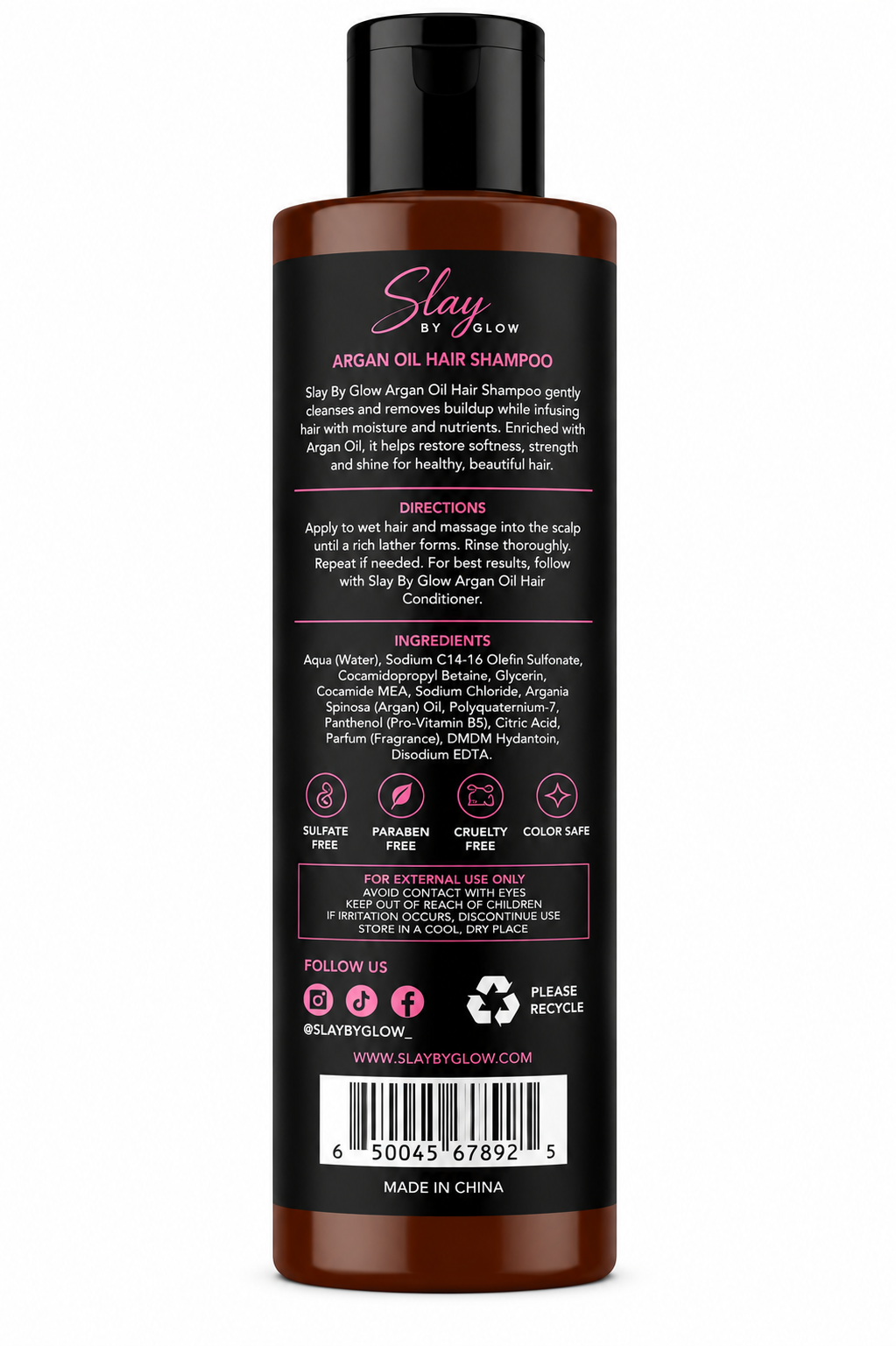 Slay by Glow Argan Oil Hair Shampoo | Nourishing & Moisturizing | 280ml