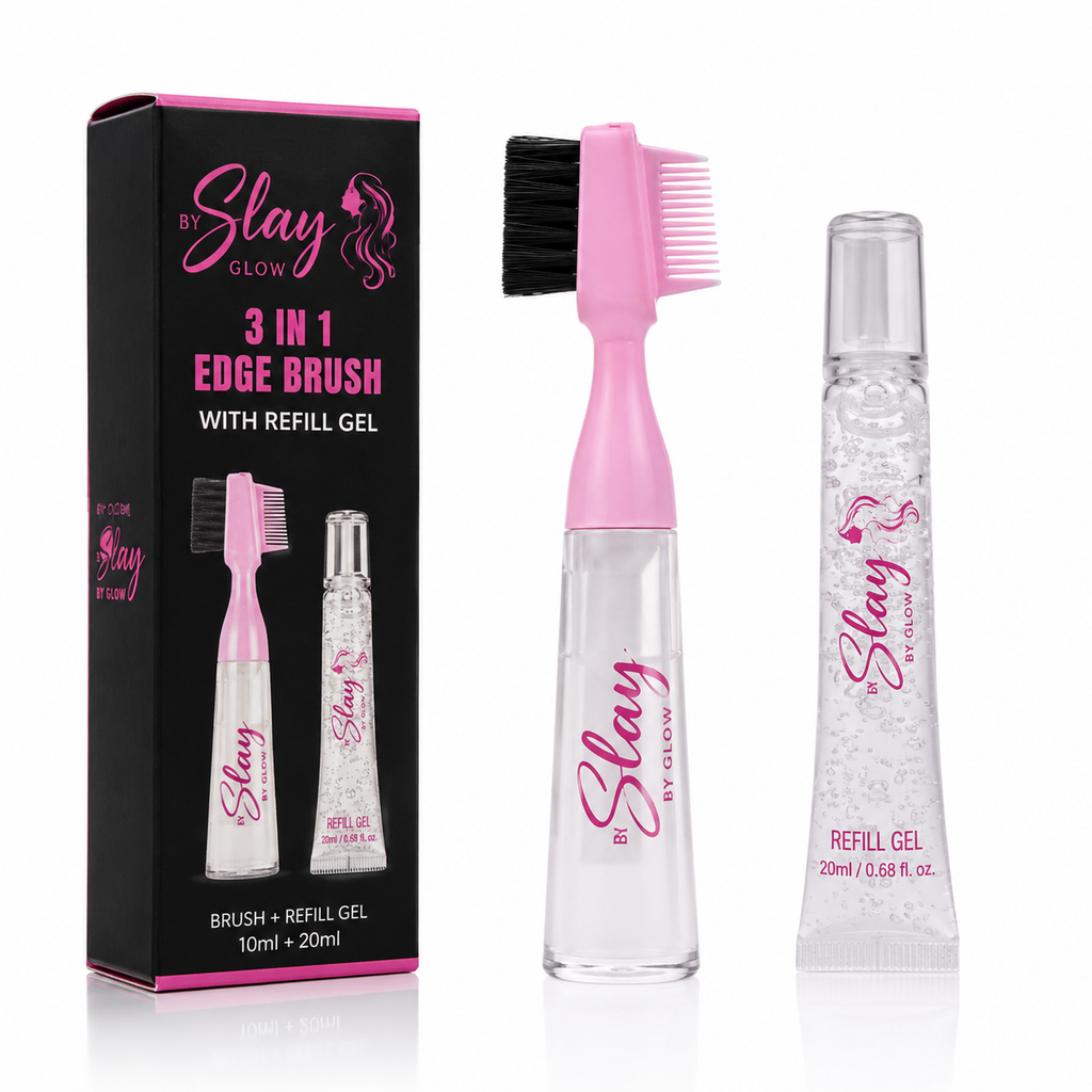 Slay By Glow 3-in-1 Edge Brush With Refill Gel 10ml + 20ml